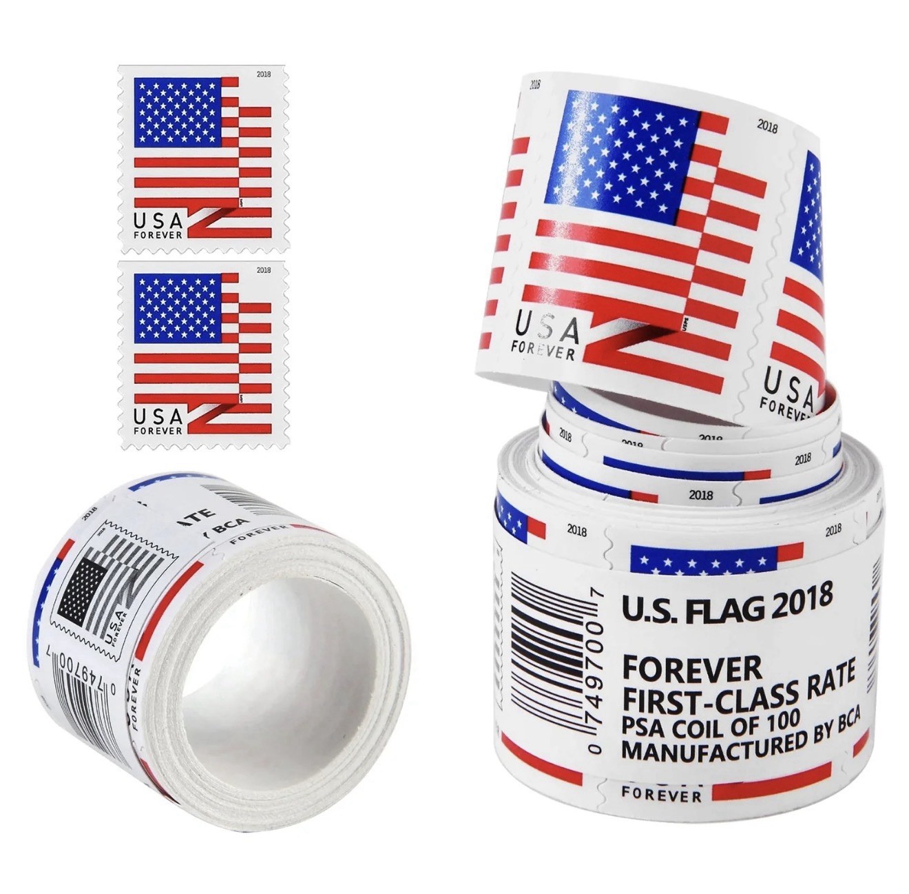2018 USPS Forever Stamps Lot Of 4 Rolls 100 Per Coil 400 Total New Sealed