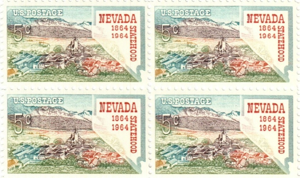 US Nevada Statehood Virginia City 5¢ Postage Stamp #1248 Pack of 100