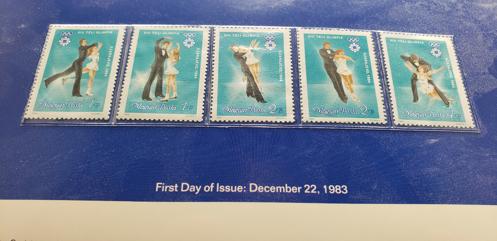 Hungary 1984 Olympic Games Philatelic Panel 5 Stamps *Pairs Skating* MNH