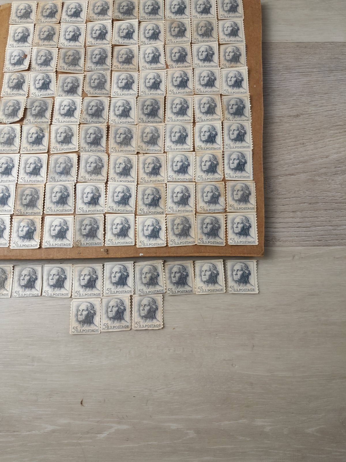Lot 93 1960’s George Washington 5 Cent Rolled Postage Stamps Used Non-canelled