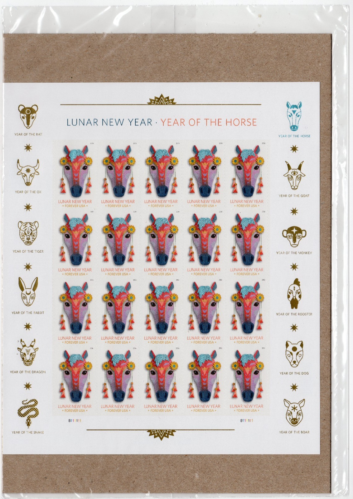 Scott #6054 Lunar (Chinese) New Year Horse Sheet of 20 Forever Stamps – Sealed