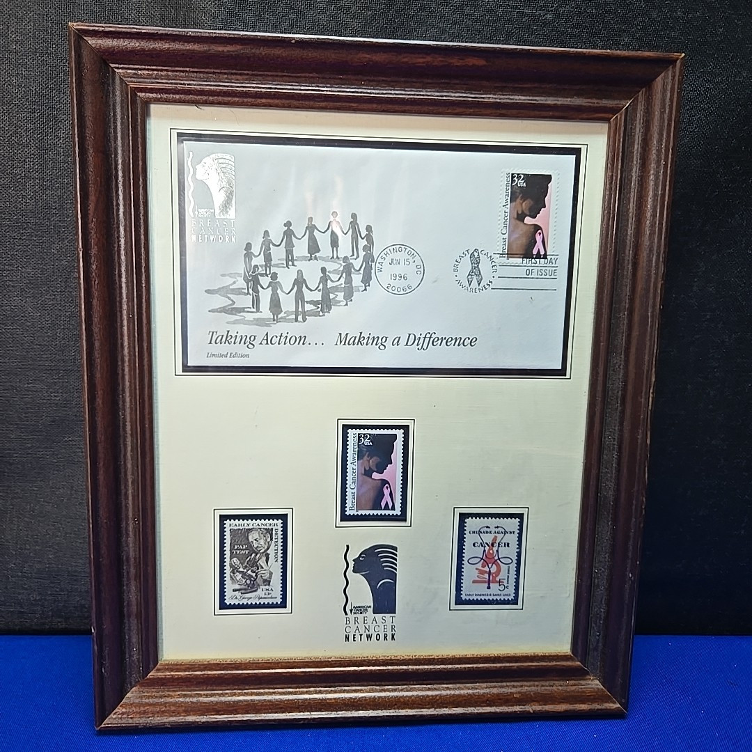 US Postal Service 1996 Breast Cancer Network Awareness Framed Wall Plaque