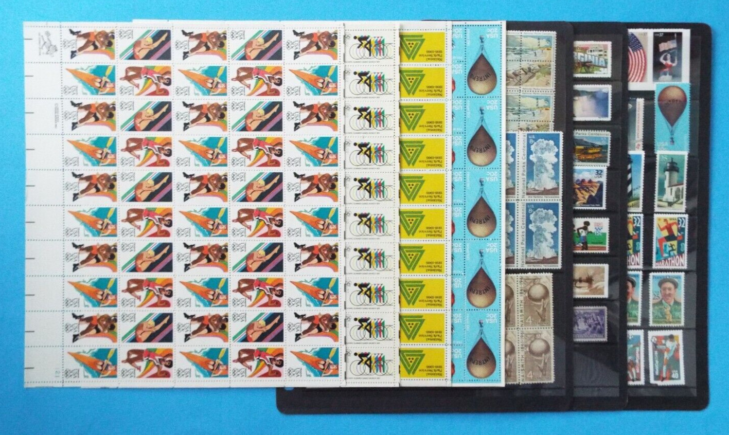 US Postage Stamps Face Value $45+ Unused Lot #129 Sheets Blocks Summer Fun
