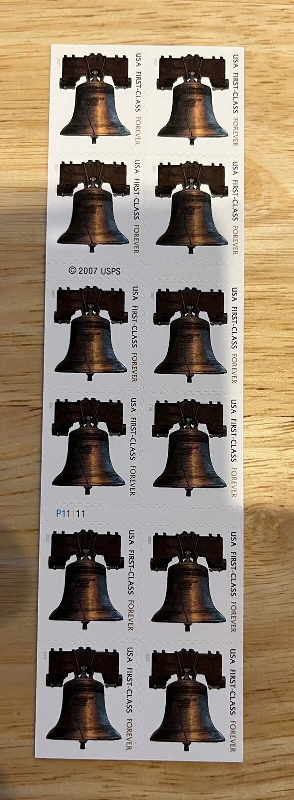 USPS Liberty Bell 2007 Booklet of 20 Forever Stamps MNH P11111