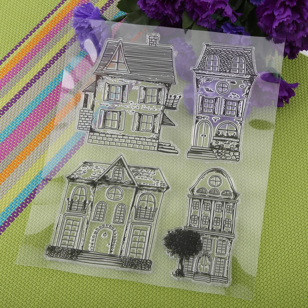 1 Pack Silicone Stamp Set Clear Rubber Scrapbook Photo Cards House Decoration