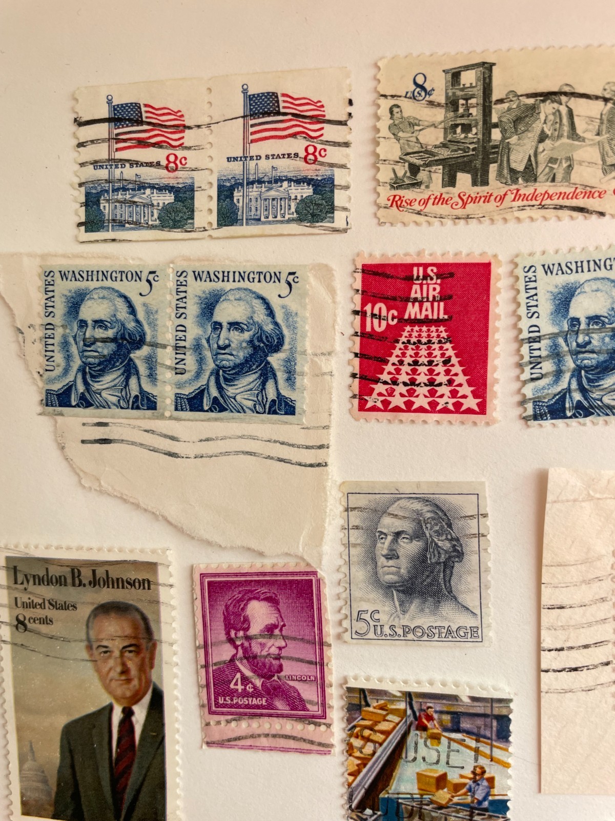 USED Cancelled USA Postage Stamps mixed historical Lot for crafting JULY 4
