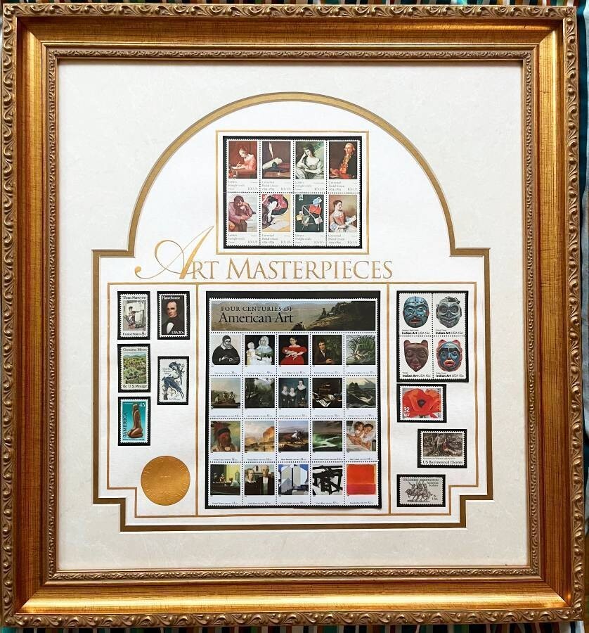 “Art Masterpieces” USPS Stamp Collection – Gold Framed