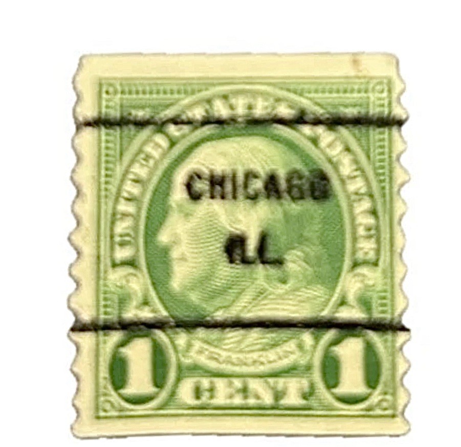 RARE Benjamin Franklin 1 Cent Green Stamp Very Rare
