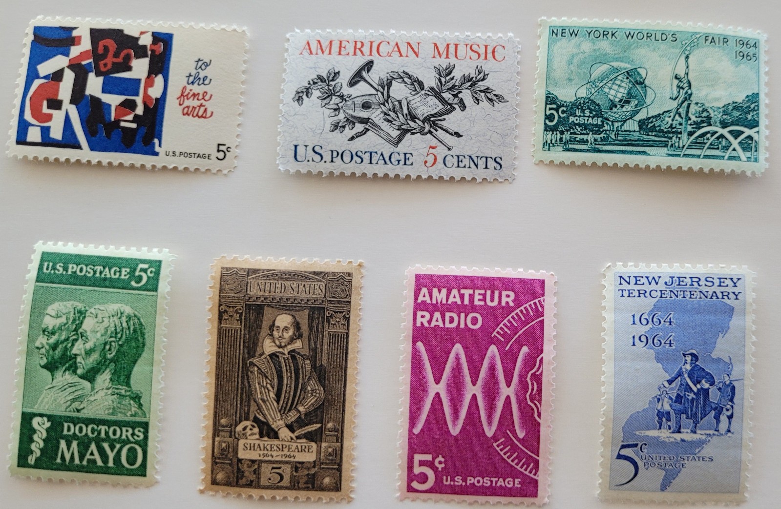 US 5c Stamp Lot of 25 1960s Presidents History Scott #1246 #1236 #1291 #1268 MNH