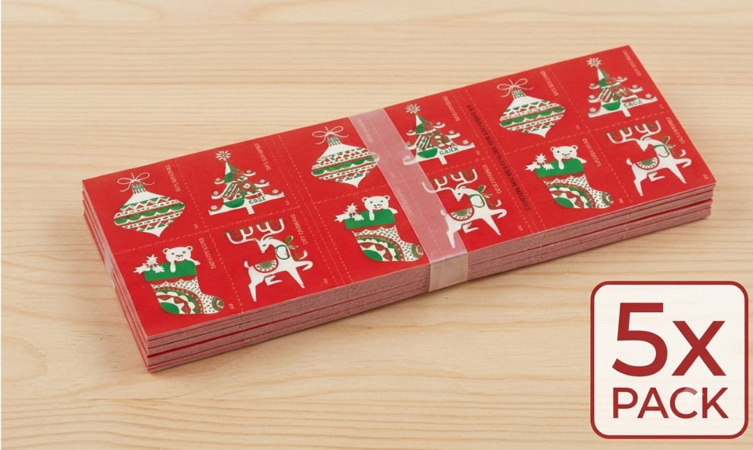 USPS Holiday Delights 2020 Forever Postage Stamps Booklet, 20 Stamps | (Pack 5)
