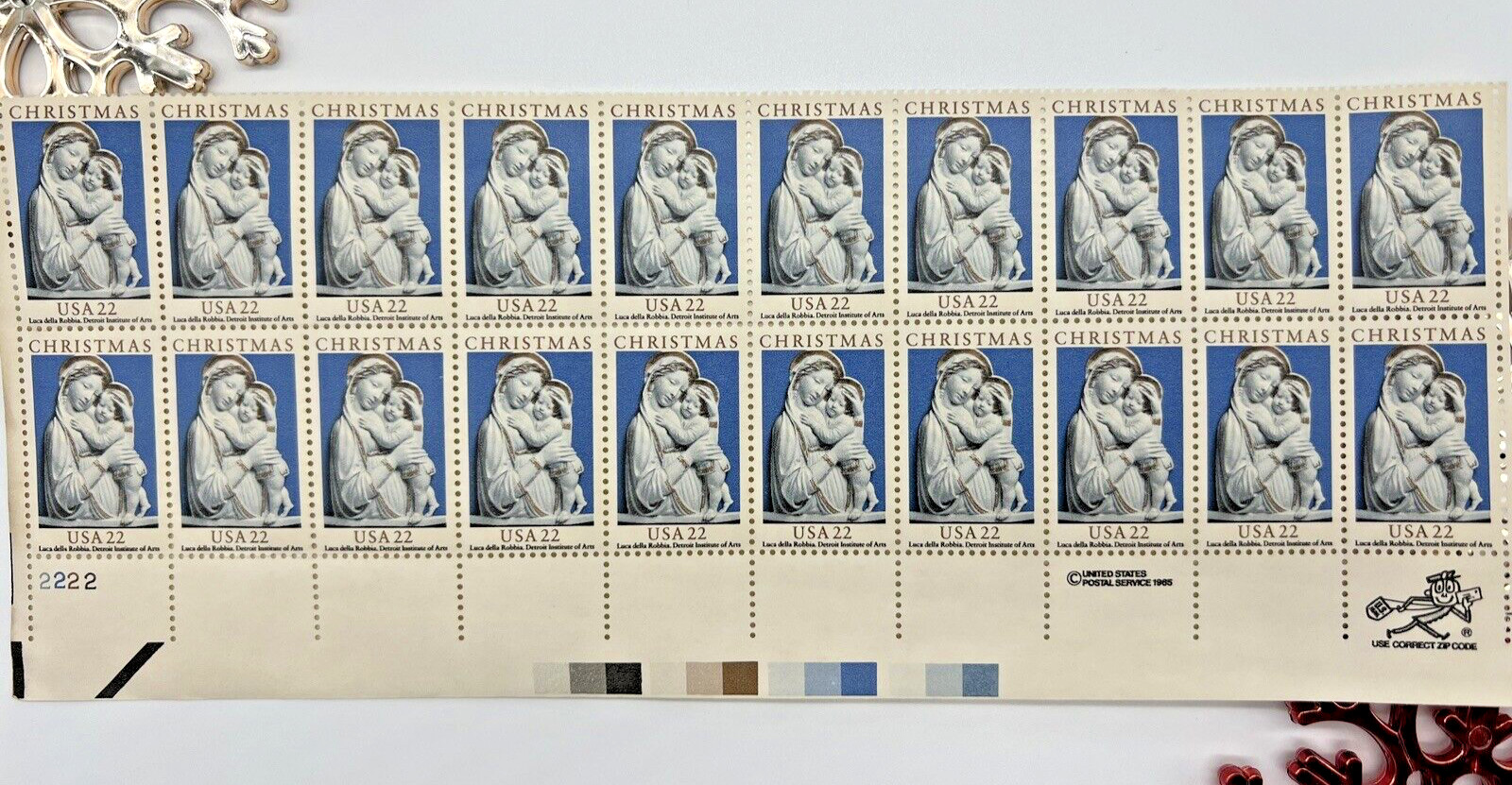 #2369 CHRISTMAS LUCA DELLA R0BBIA – DETROIT INST. ( 22¢) 64 Stamps FV$14.08