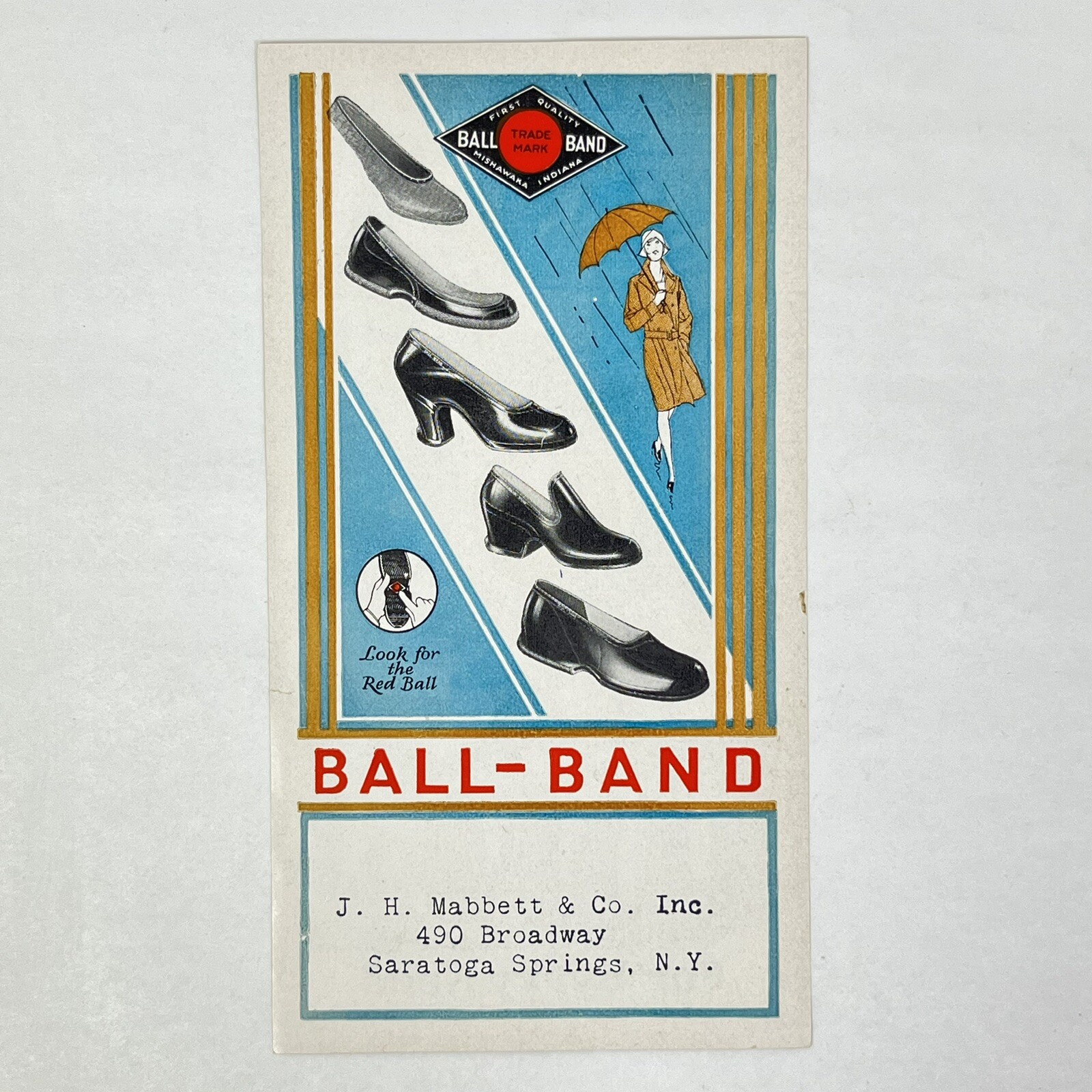 Vintage BALL-BAND Mishawaka Rubber Shoes Boots Print Ad ▪ J H Mabbett & Co