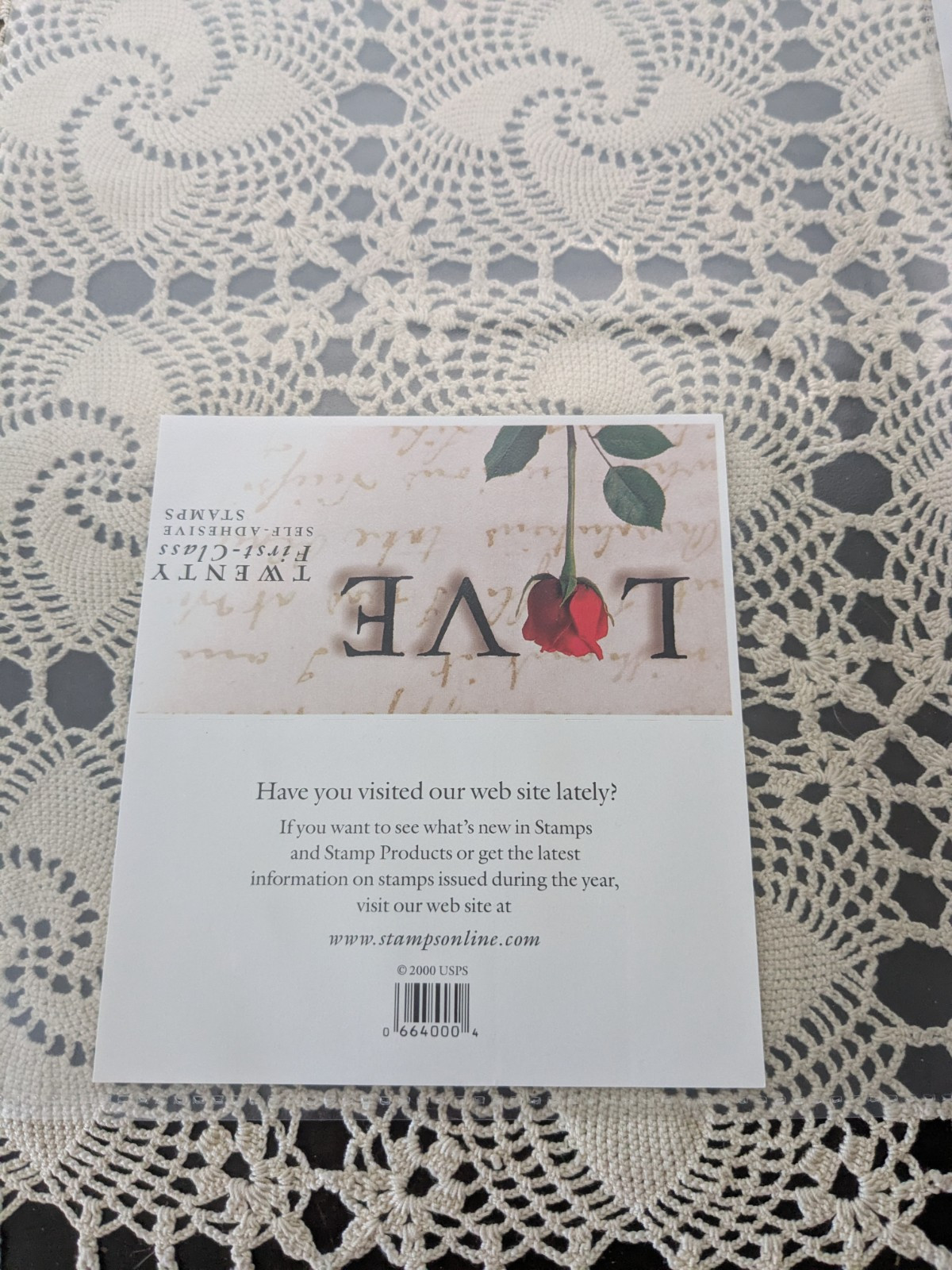 Love Rosebud Stem Stamps Collectible US 1 Sheet Of 20/.33