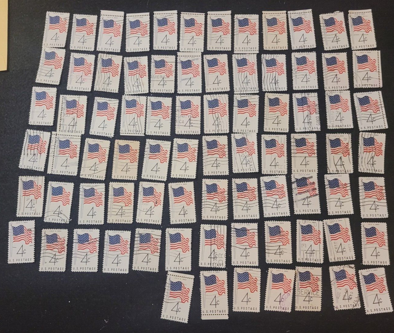 # 1153 – 1960 4c 50-Star U.S. Flag ~ Used ~ 1 Stamp + 2 FREE Stamps