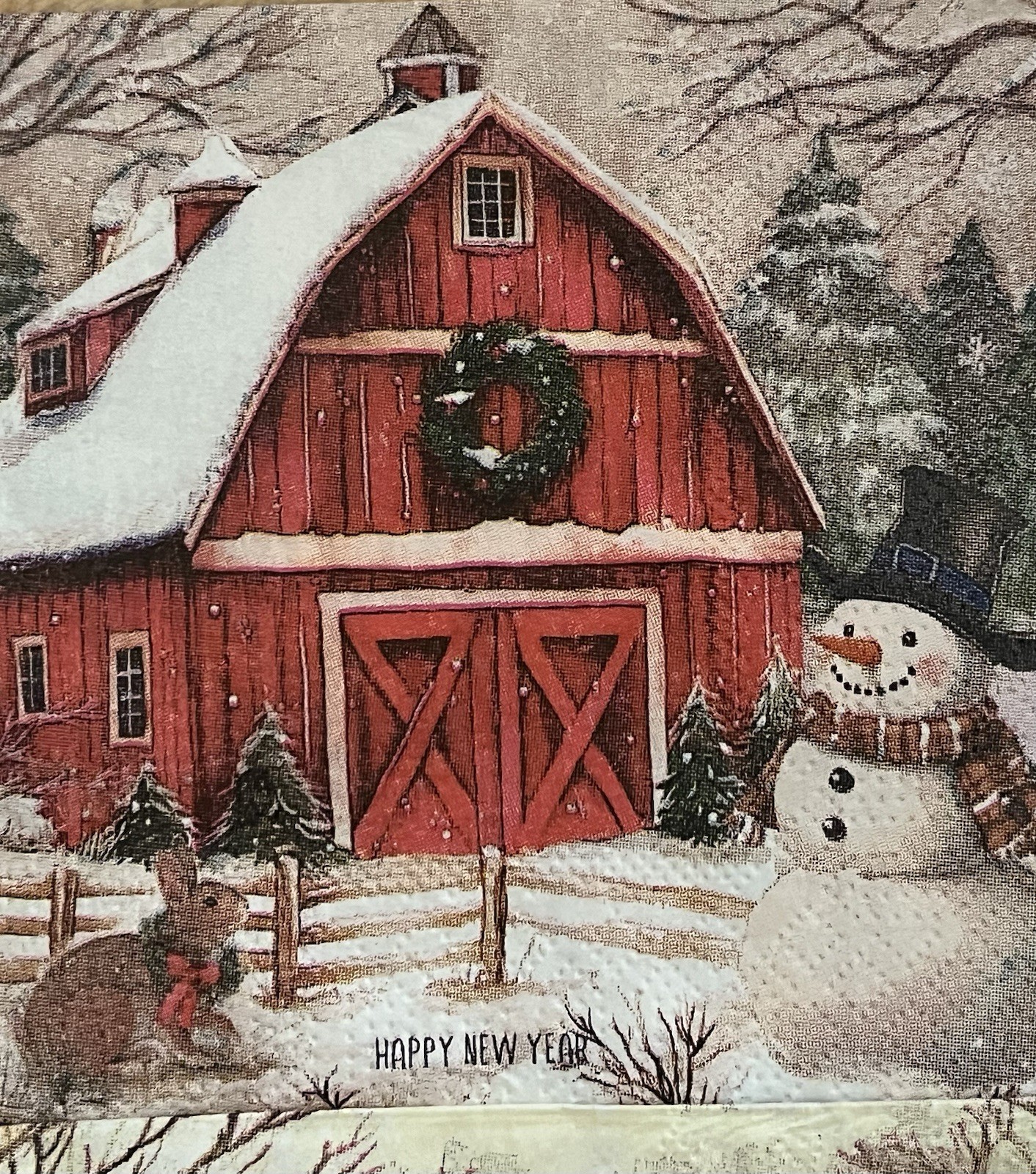 FOUR Paper BEVERAGE Decoupage Art Craft Napkins Christmas Truck/sleigh/Santa 5×5