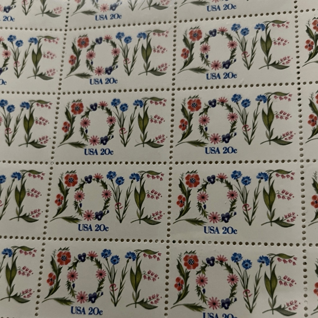 MNH 1983 Scott #1951 Floral Love 20 Cent Sheet of 50 Stamps
