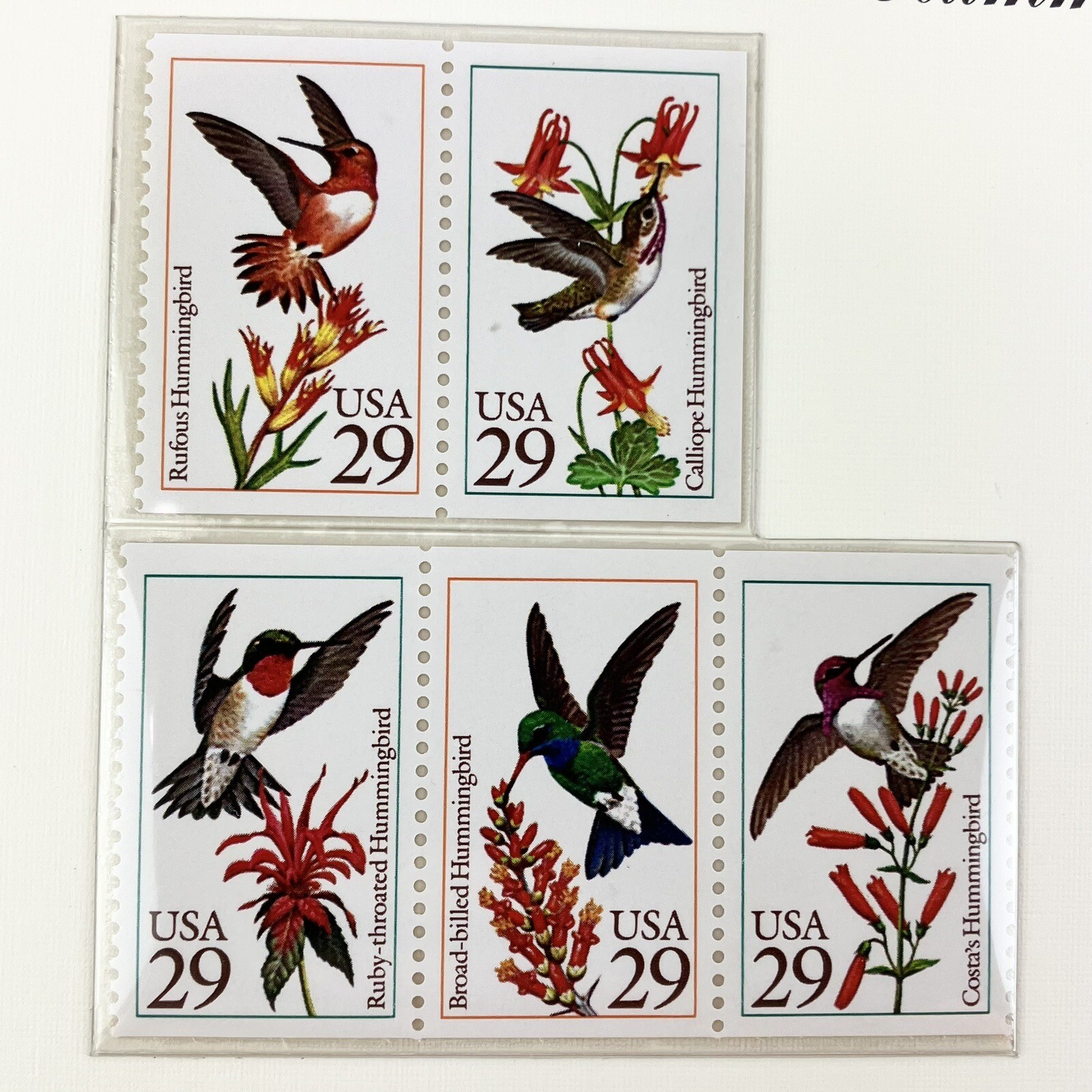 Wendell Minor Hummingbirds Postage Stamp Art USPS Farmable Gift 1992