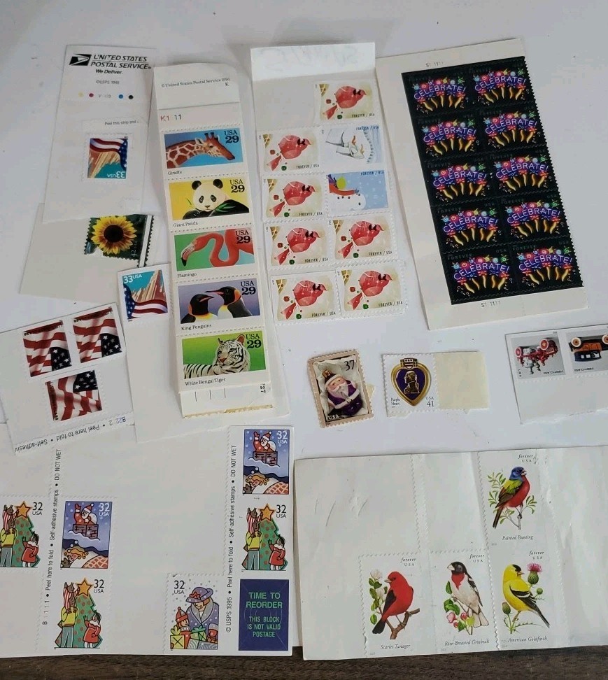 35 USPS Self-Adhesive Forever Stamps and Others