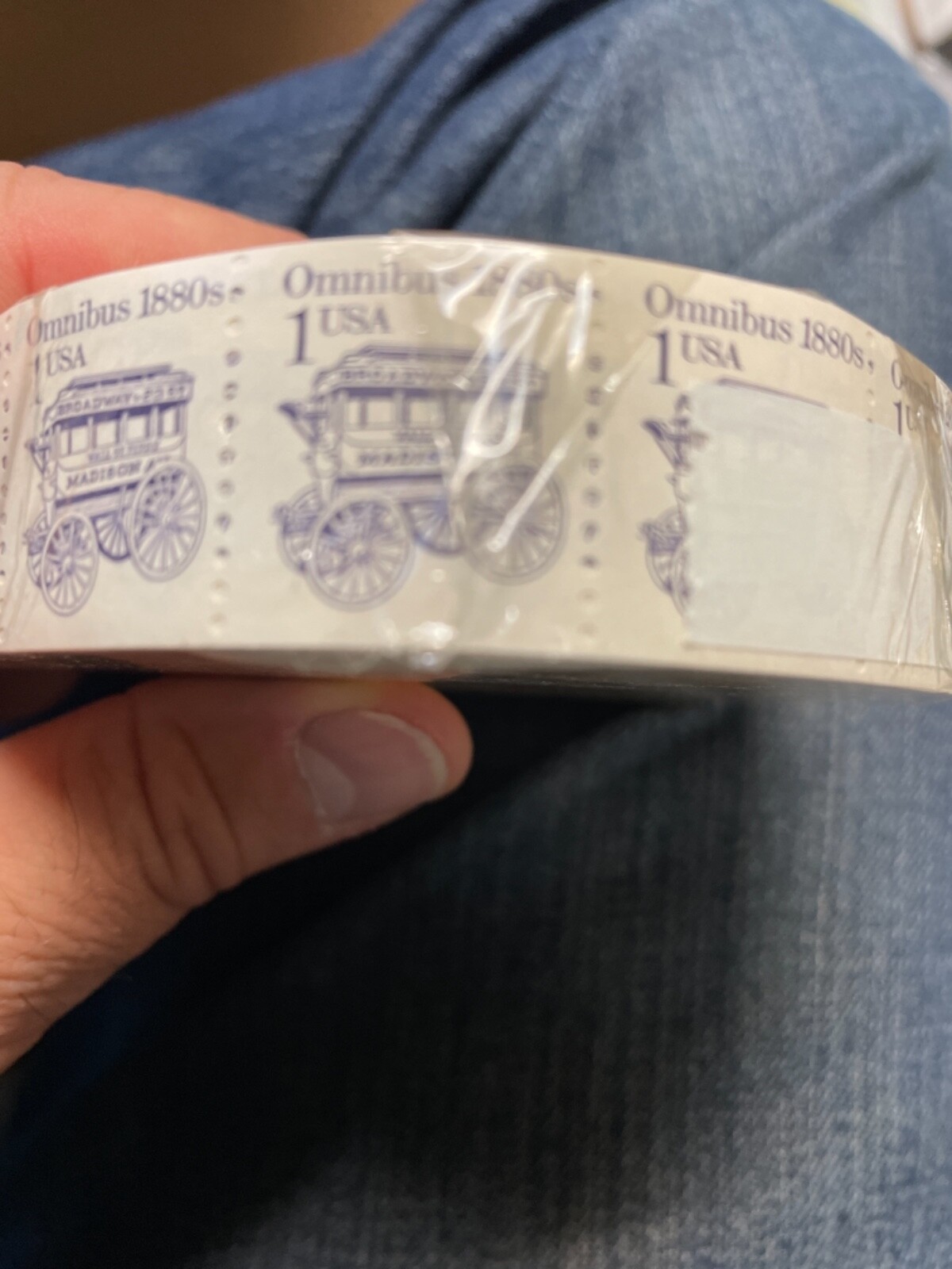 RARE 1986 1 CENT STAMPS 3000 STAMP COIL ROLL ORIGINAL WRAPPING OMNIBUS