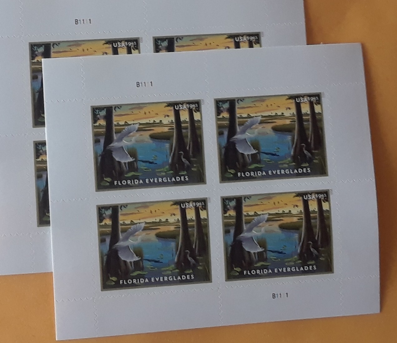Mini Sheet of 4 US Priority US Stamp of $9.65 FLORIDA EVERGLADES Ecosystem 5751
