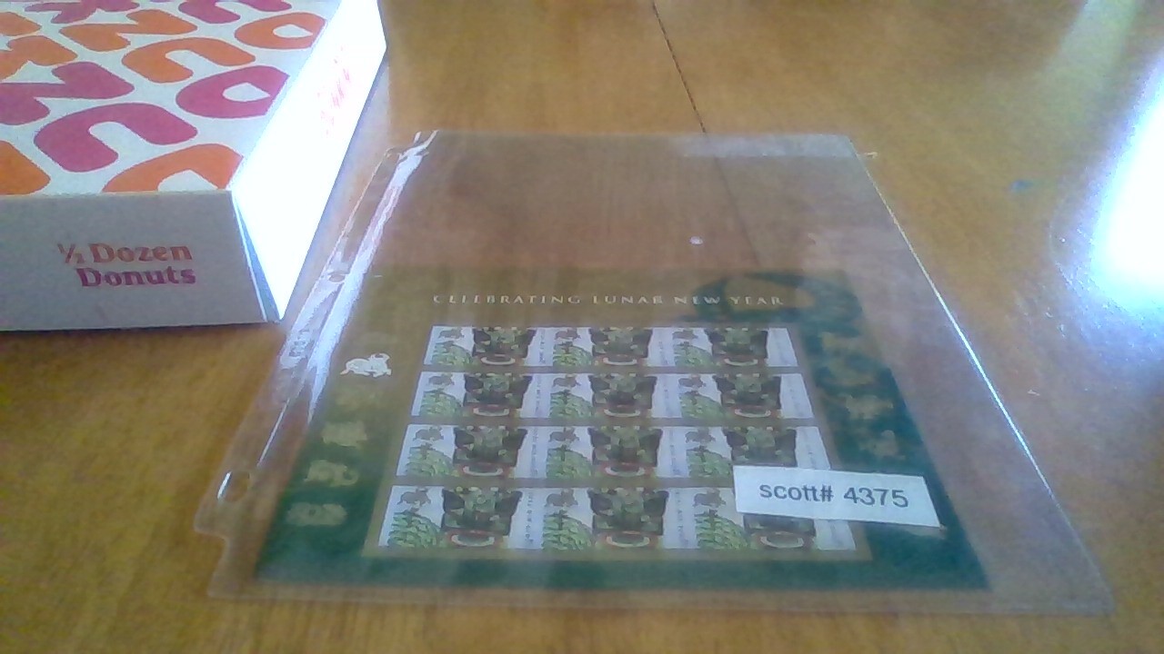 US SCOTT 4375 PANE OF 12 LUNAR NEW YEAR STAMPS 42 CENTS FACE MNH