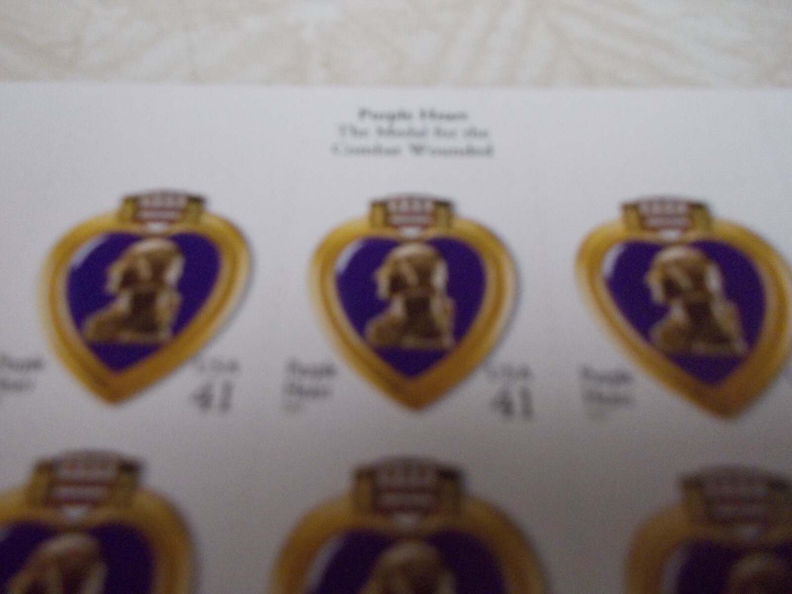 #4264 PURPLE HEART MEDAL 2003/2007 Sheet of 20 41 Cent Stamps MNH Free Shipping