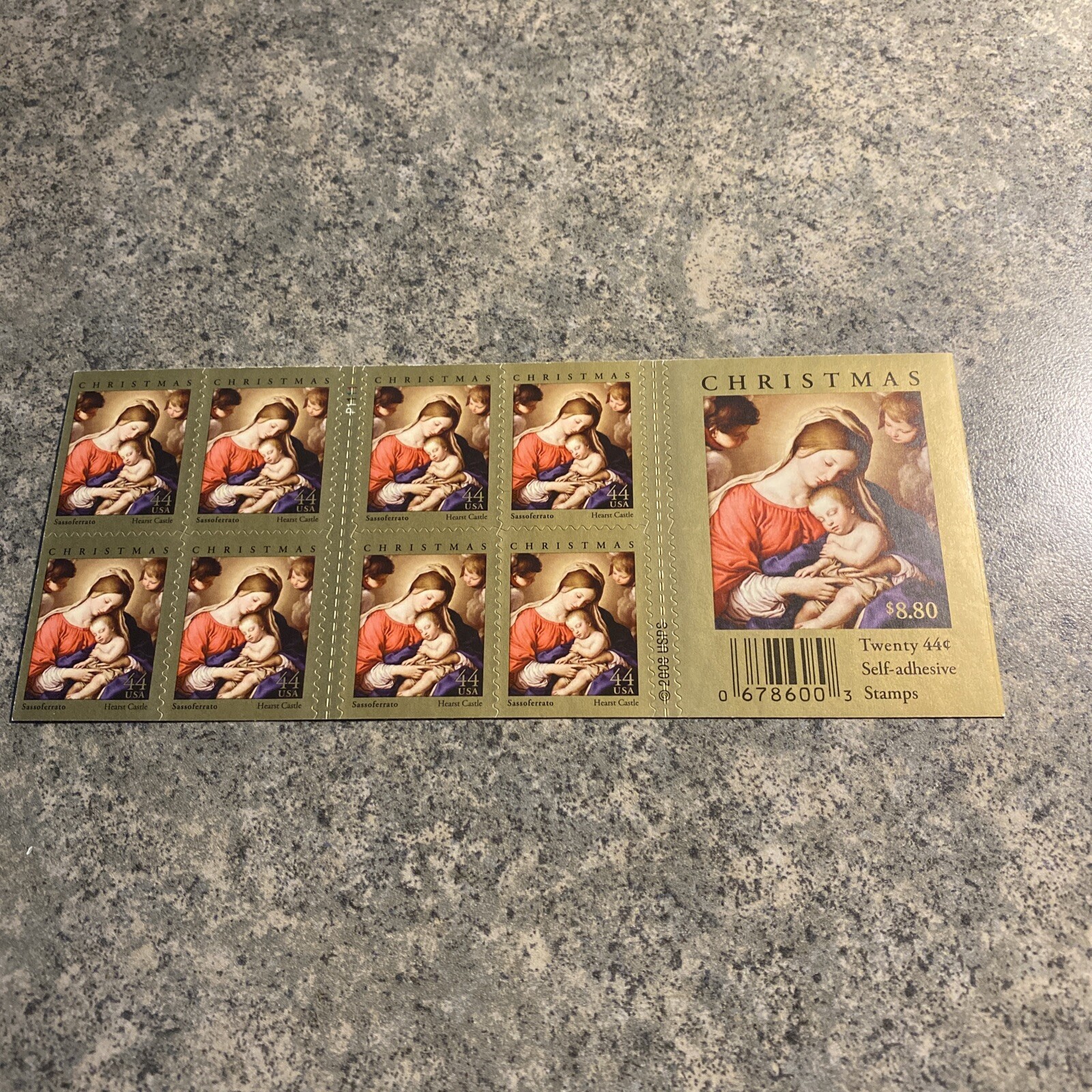 #4424a SASSOFERRATO HEARST CASTLE CHRISTMAS Pane of 20 44 Cent Stamps MNH 2008