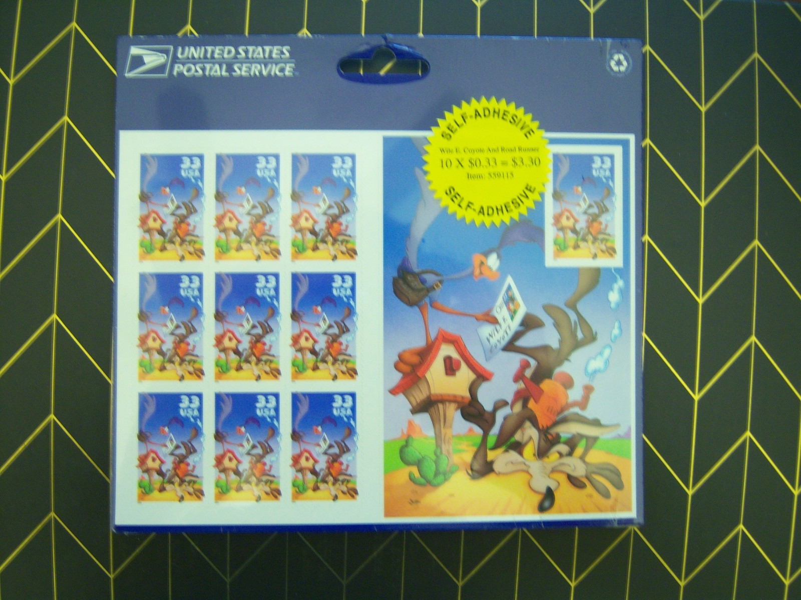 USPS Wile E. Coyote & Road Runner Looney Tunes Self-Adhesive 33c (10) $3.30
