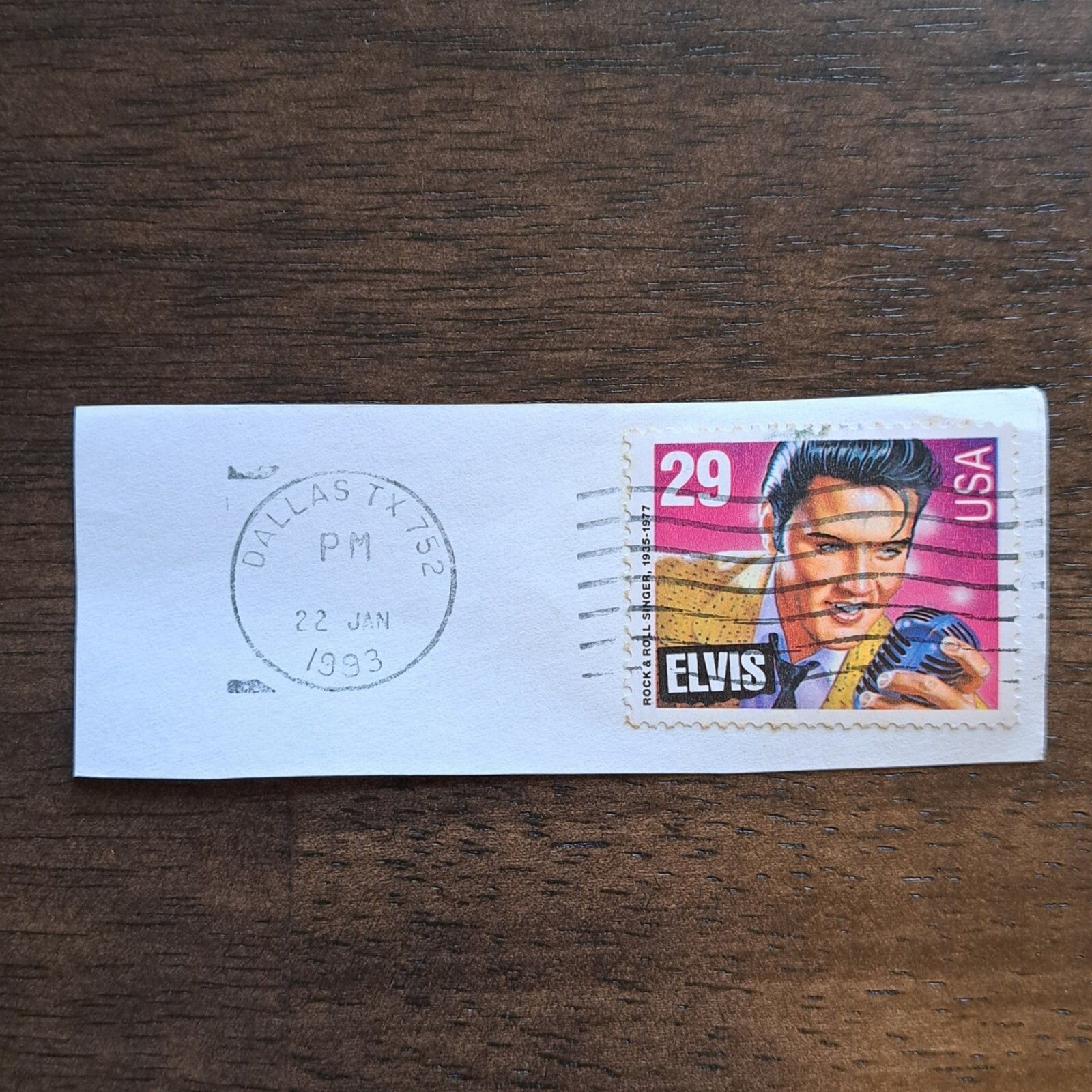 Vintage 1993 Elvis Presley Cancelled Postal Stamp First Issue Dallas TX
