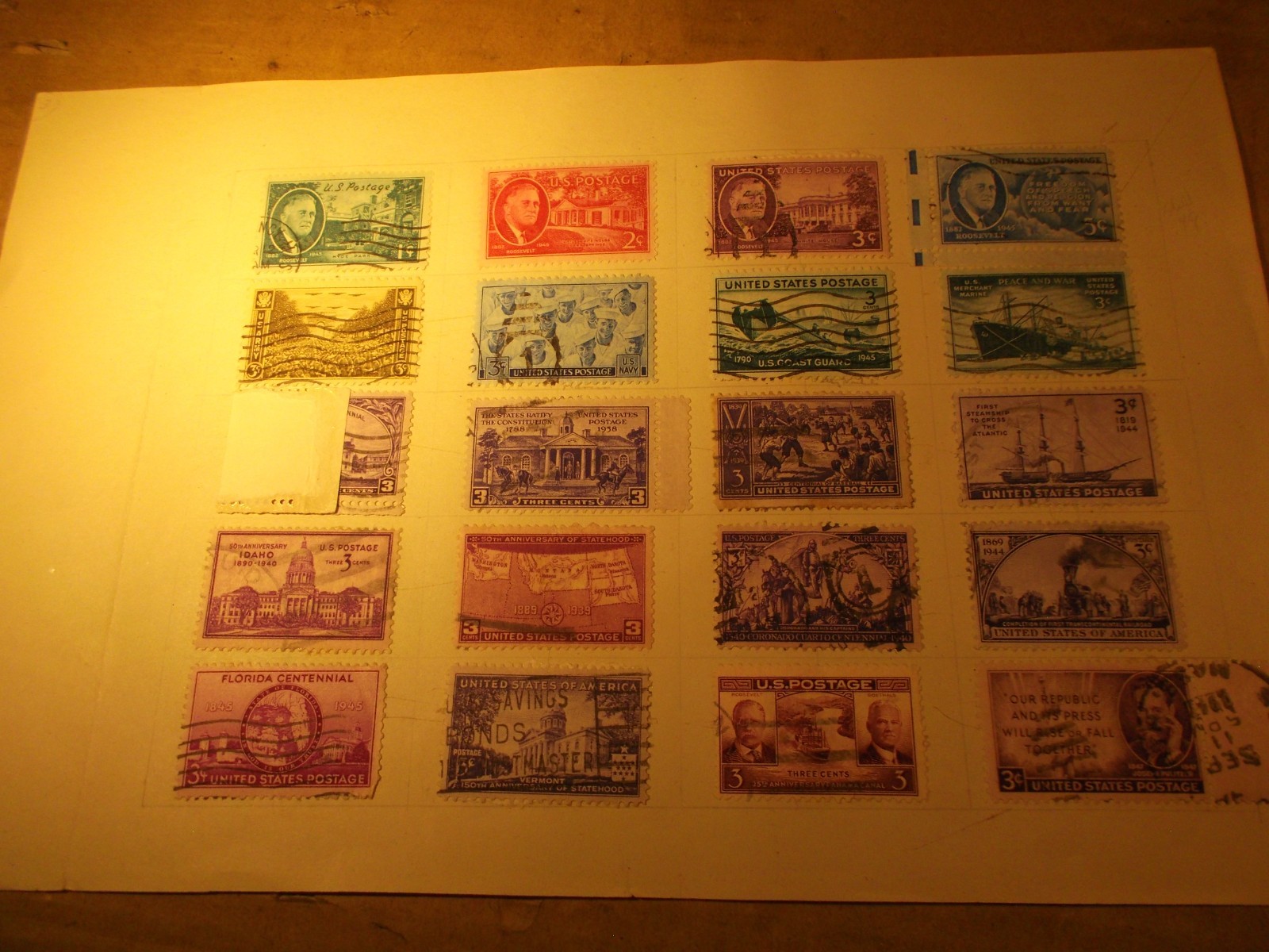 US United States Postage Stamps Over 100 on Ten Sheets. Free Shipping US sales