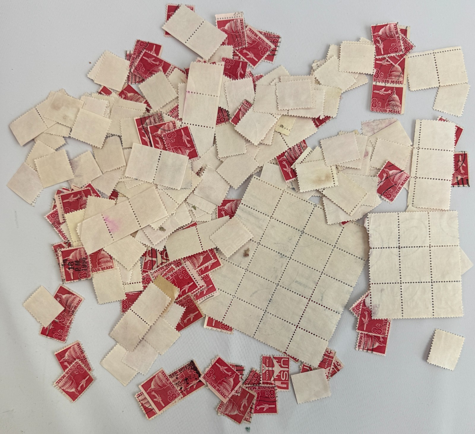 Large US Airmail Stamp Lot Scott C74 and C76 Used Mix, Jet Aircraft Aviation
