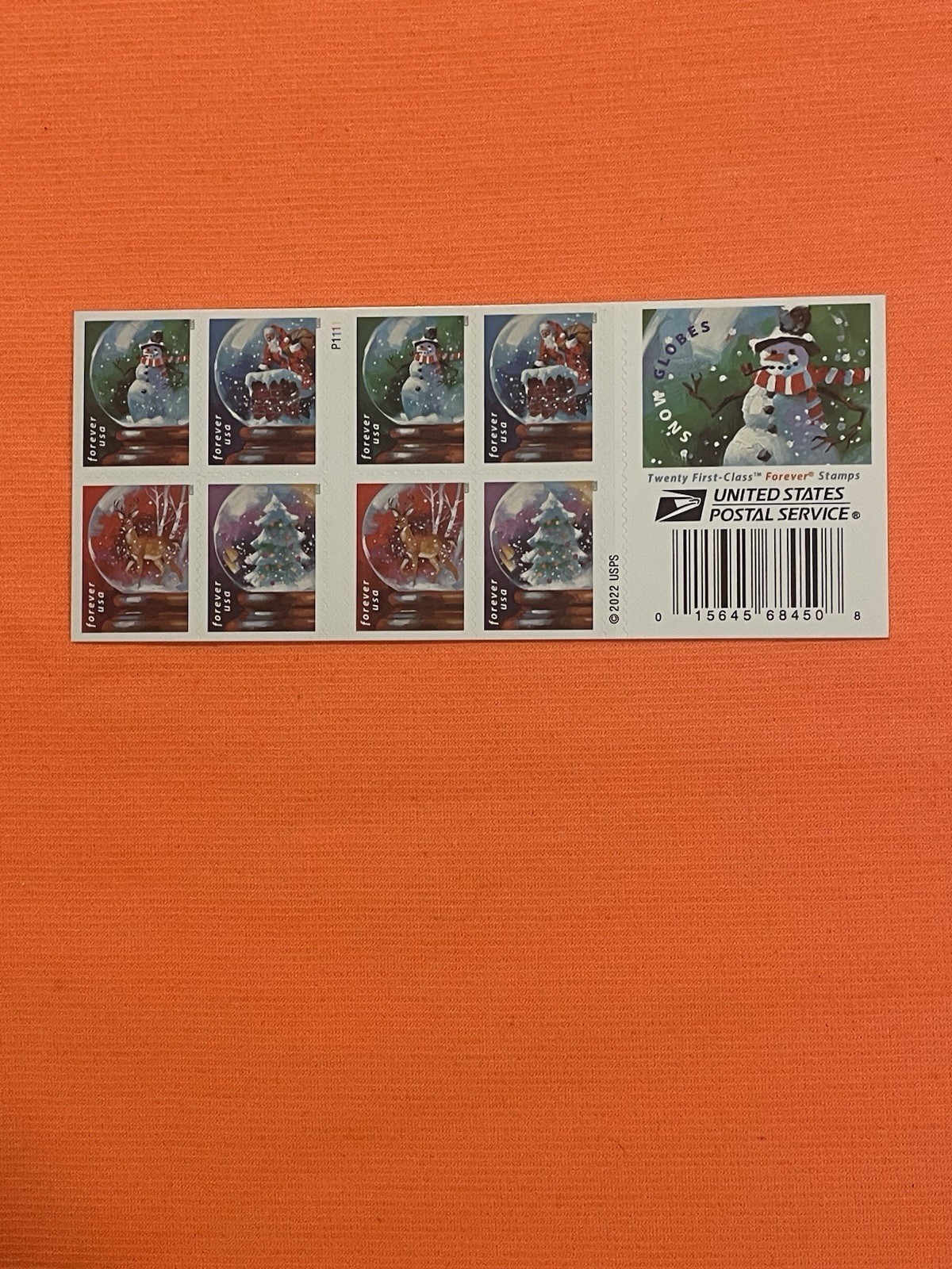 USPS Forever Stamps- Snow Globes (2022) Booklet Of 20 Stamps MNH