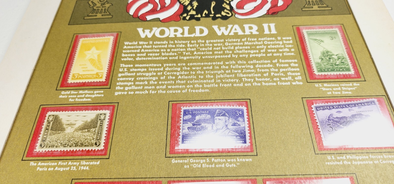 World War ll stamps from Postal Commemorative Society Vintage No postmark