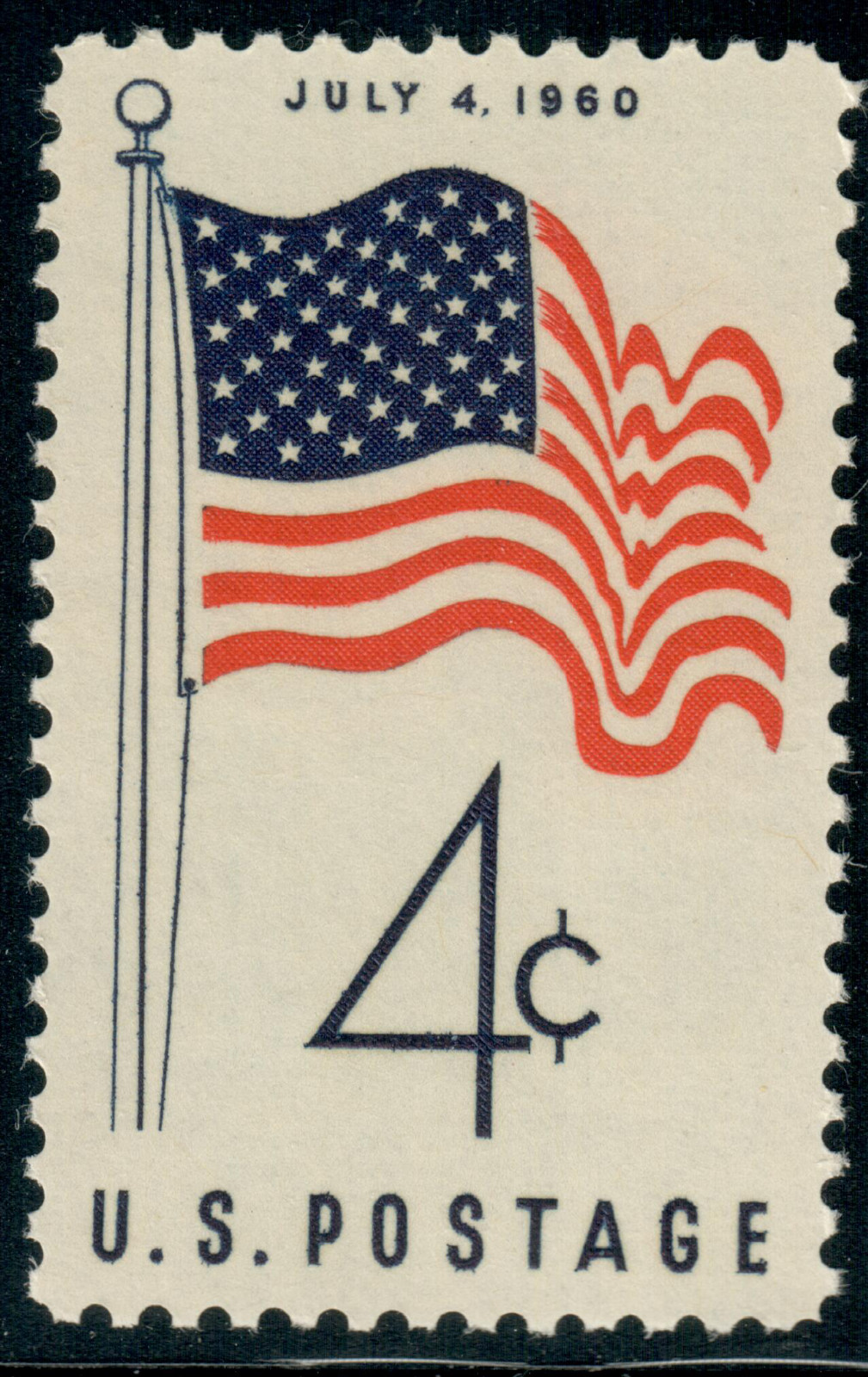 USA – 1960 – New American Flag with 50 Stars – 4¢ – #3105