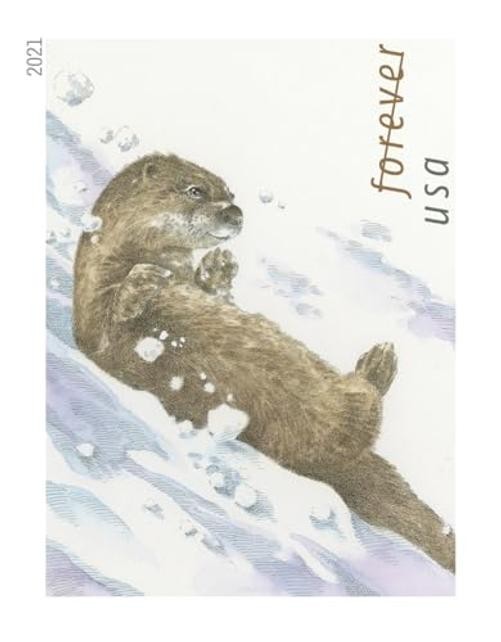 United States Postal Service Otters in Snow Postage Stamps (1 Booklet of 20