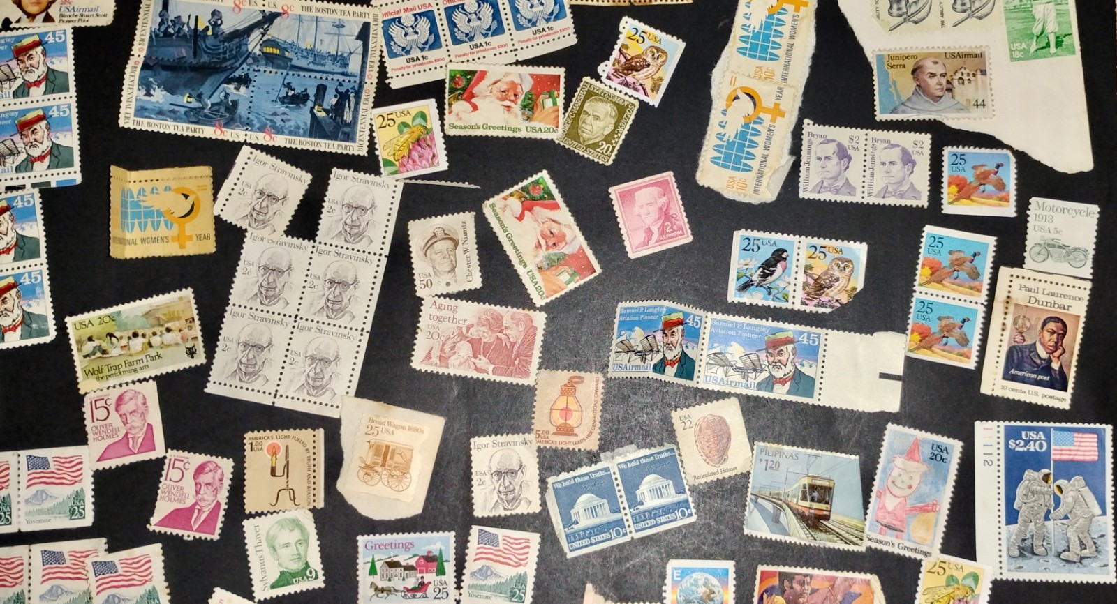 Mixed Lot of 200+ U.S. Vintage Stamps– High Denomination, non cancelled, Nice!!