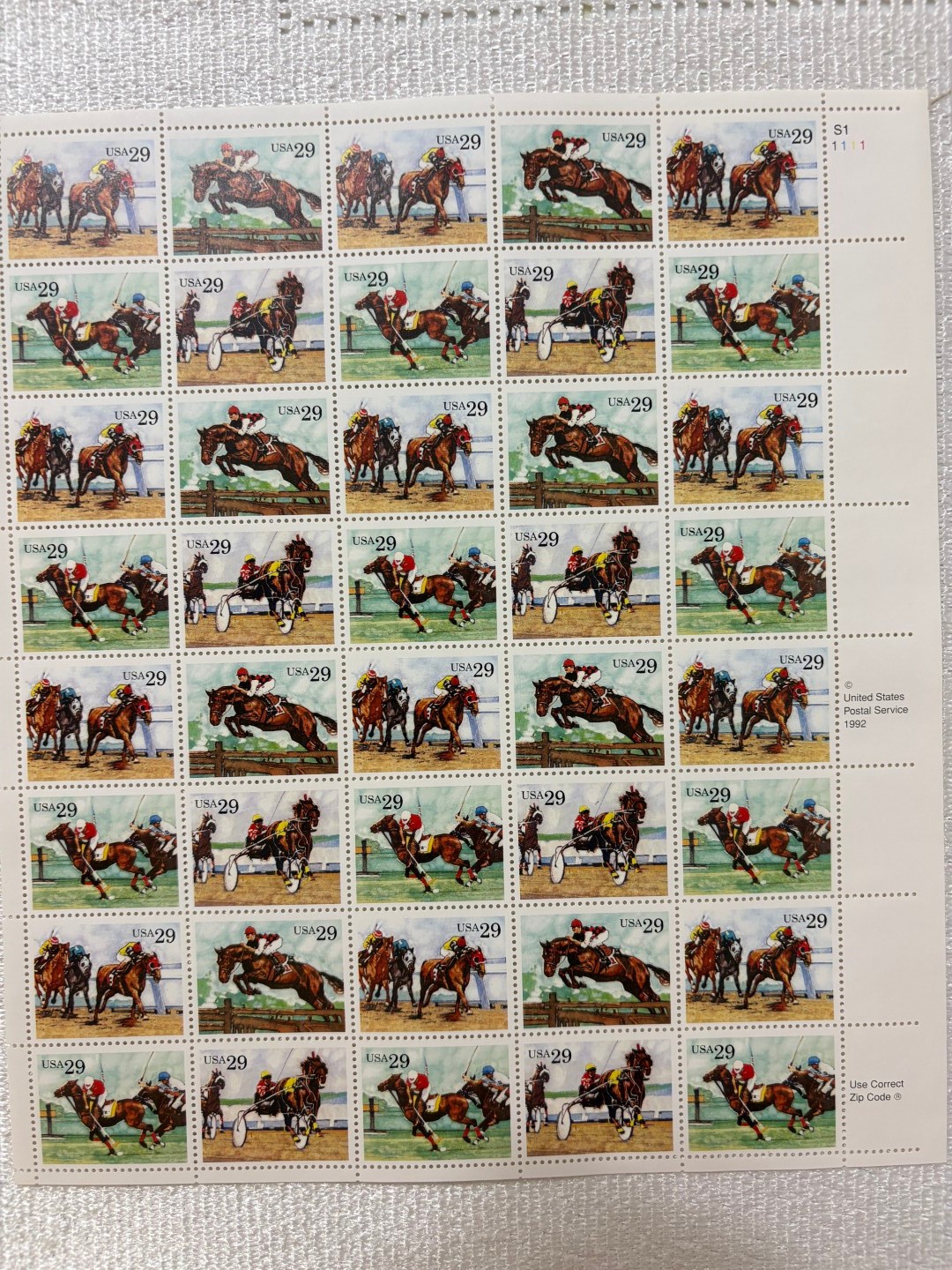USPS 1990s Commemorative Sports Stamp Sheets – World Cup, Olympics & Equestrian