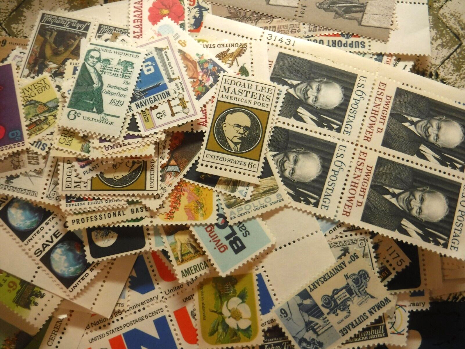 Lot of 1000 6 Cent Stamps, Vintage Unused Six Cent U.S. Postage Stamps