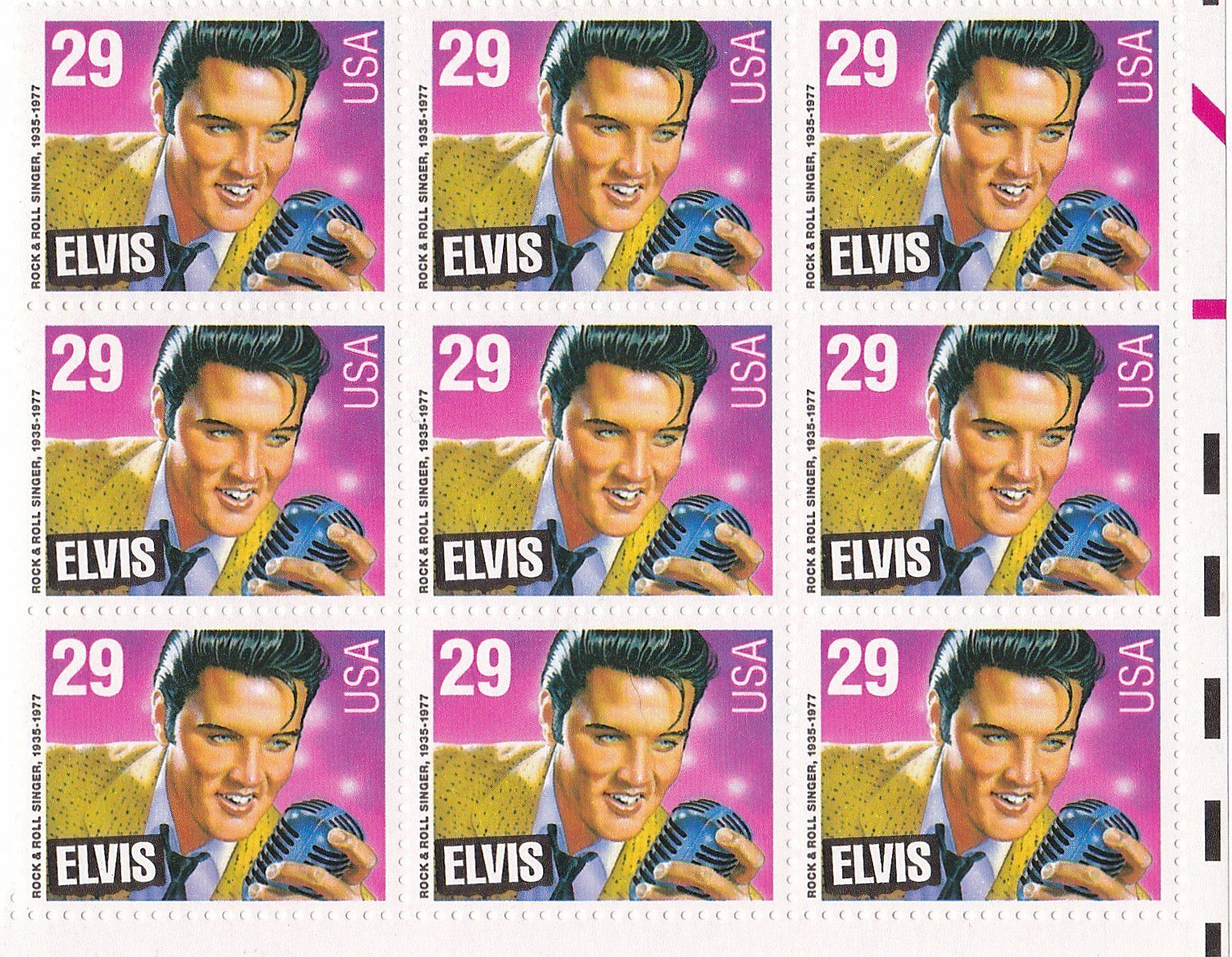 ELVIS Lot of 9 29 CENT UNUSED POSTAGE STAMPS