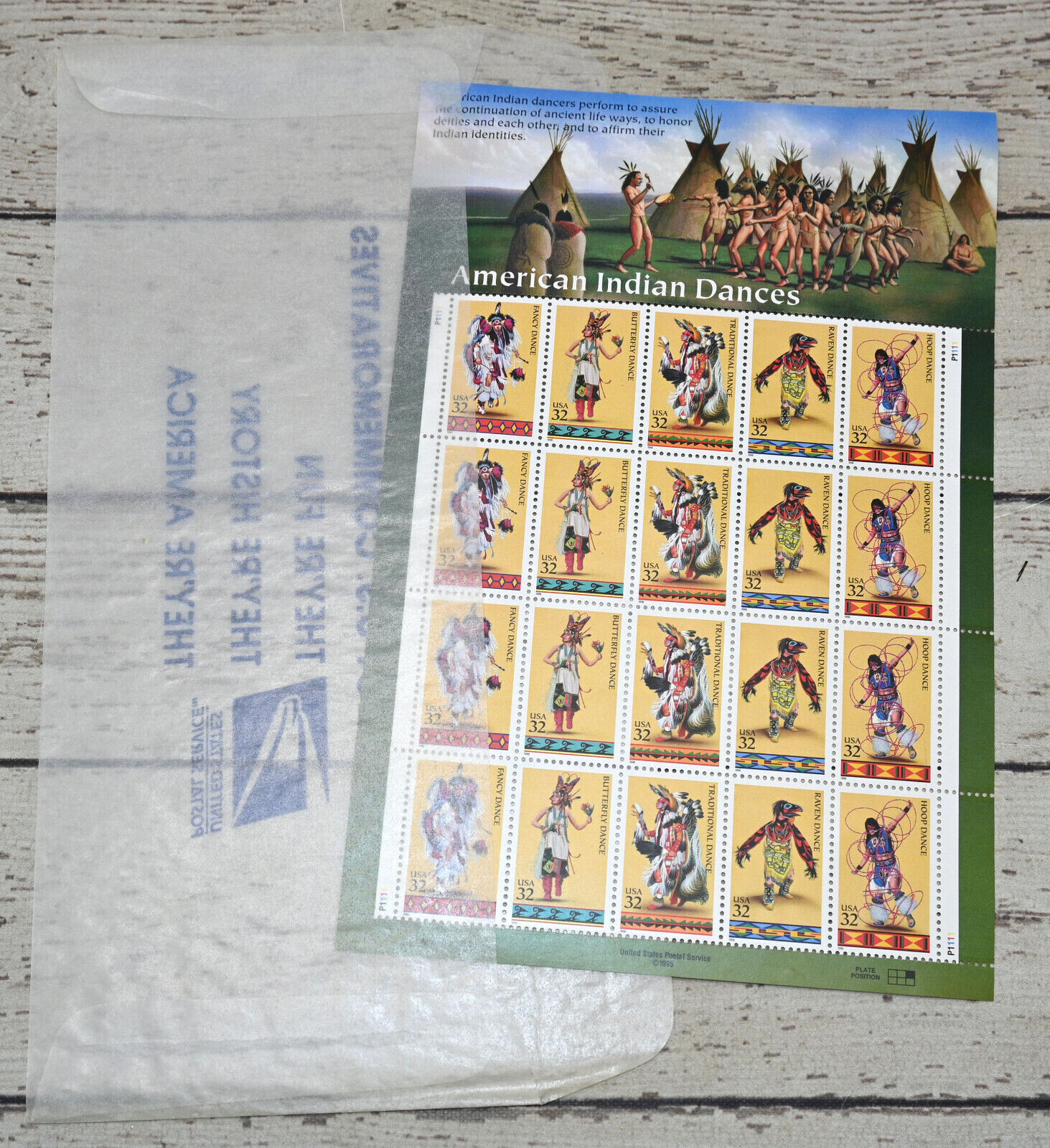United States 32¢ American Indian Dances Postage Stamp #3072-76 MNH Full Sheet