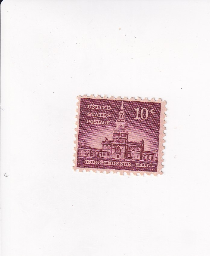 US Stamp 10 Cents INDEPENDENCE HALL ROTARY PRESS PRINTING NOT POSTMARKED