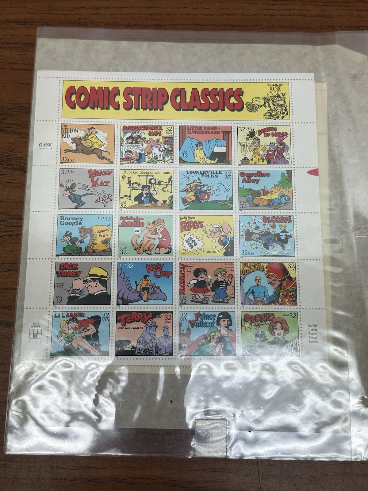US SCOTT 3000 COMIC STRIP CLASSICS SHEET (PANE) OF 20 STAMPS 32 CENTS FACE MNH