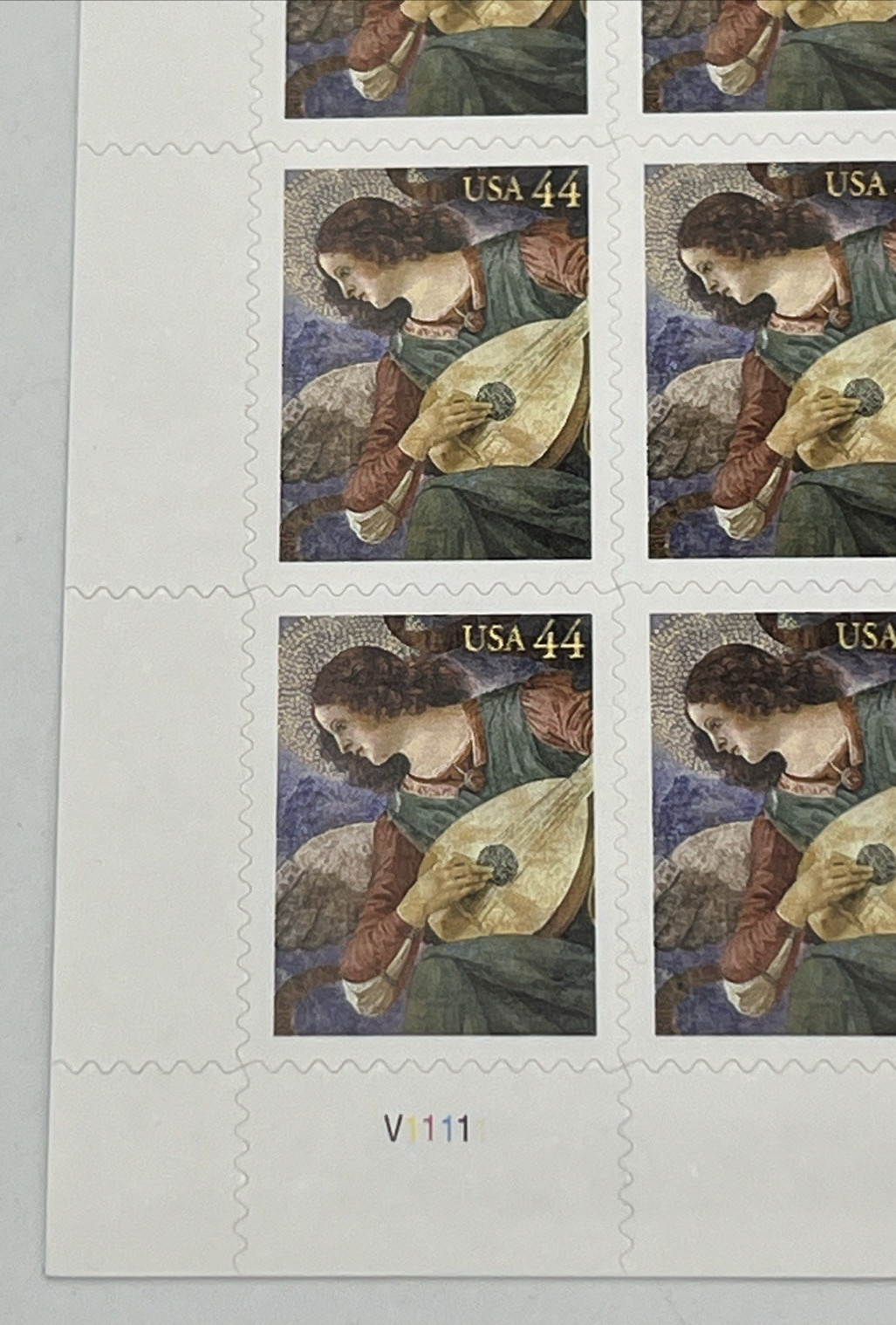Scott #4477 44 cent Angel with Lute Sheet of 20 MNH