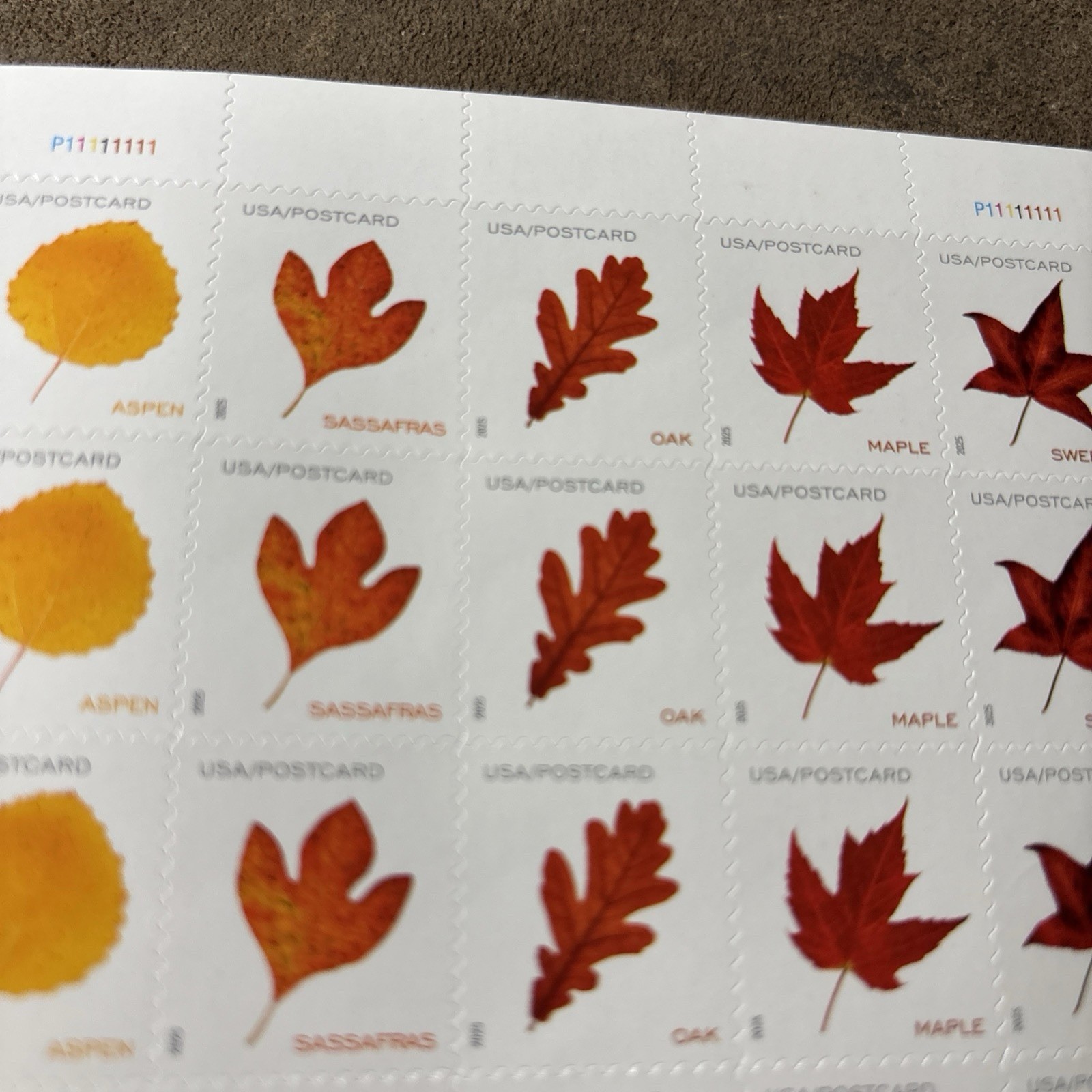 20 Forever Post Card Stamps Leaves