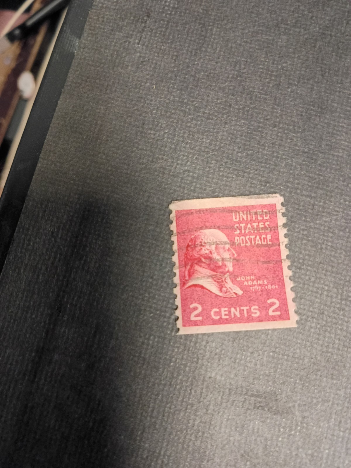 United States Postage 2 Cent Red John Adams Used Single Stamp