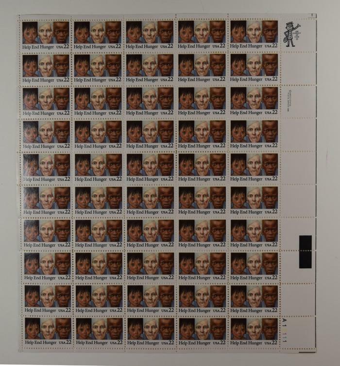 US SCOTT 2164 SHEET OF 50 HELP END HUNGER STAMPS 22 CENT FACE MNH