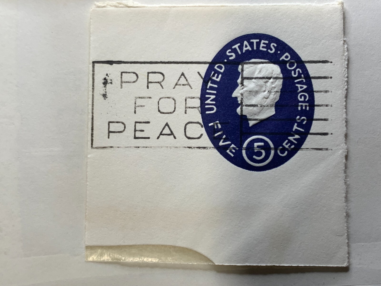 USA 1962 5 cent Sc-U544 Embossed Abraham Lincoln Envelope stamp Used 3x