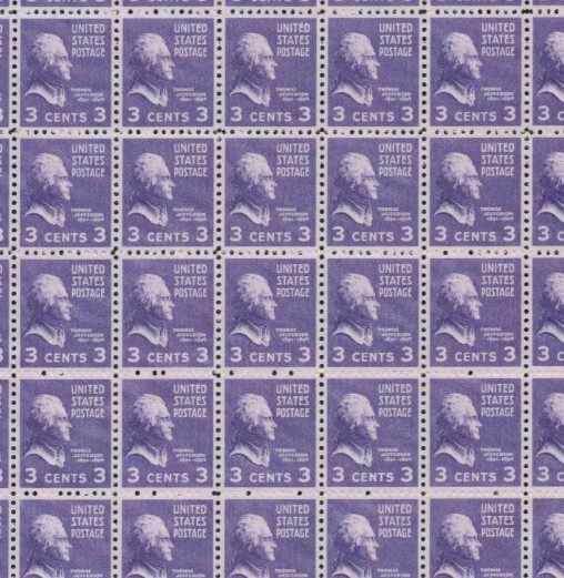 United States 3¢ President Thomas Jefferson Postage Stamp #807 Mint Pack of 100