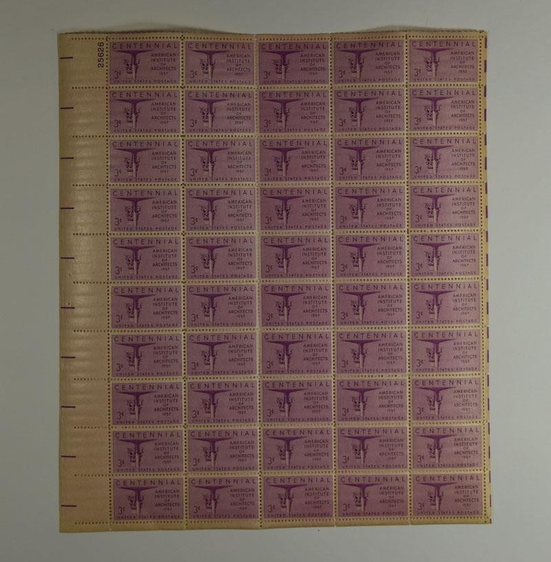 US SCOTT 1089 SHEET OF 50 AA OF ARCHITECTS 3 CENT FACE MNH