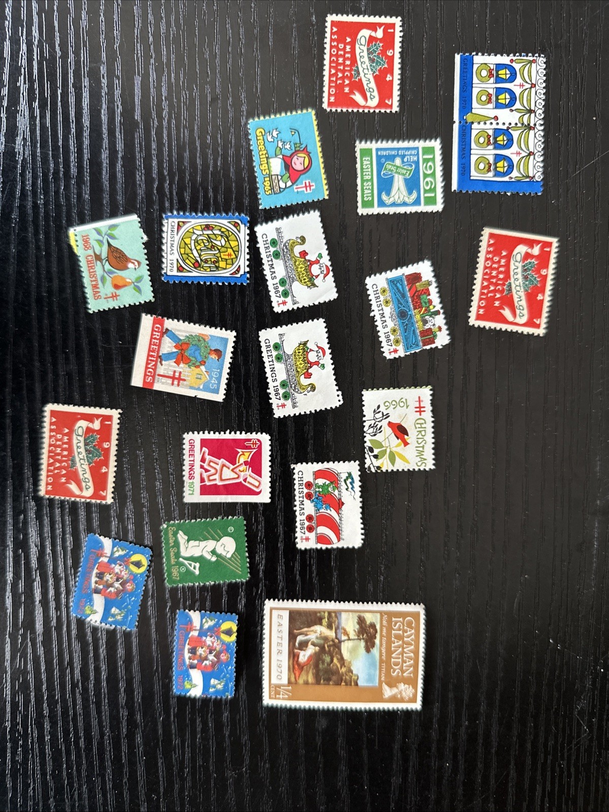 Holiday/Christmas/Easter/Seasons Greetings STAMPS(19)Various Dates 1945-1972